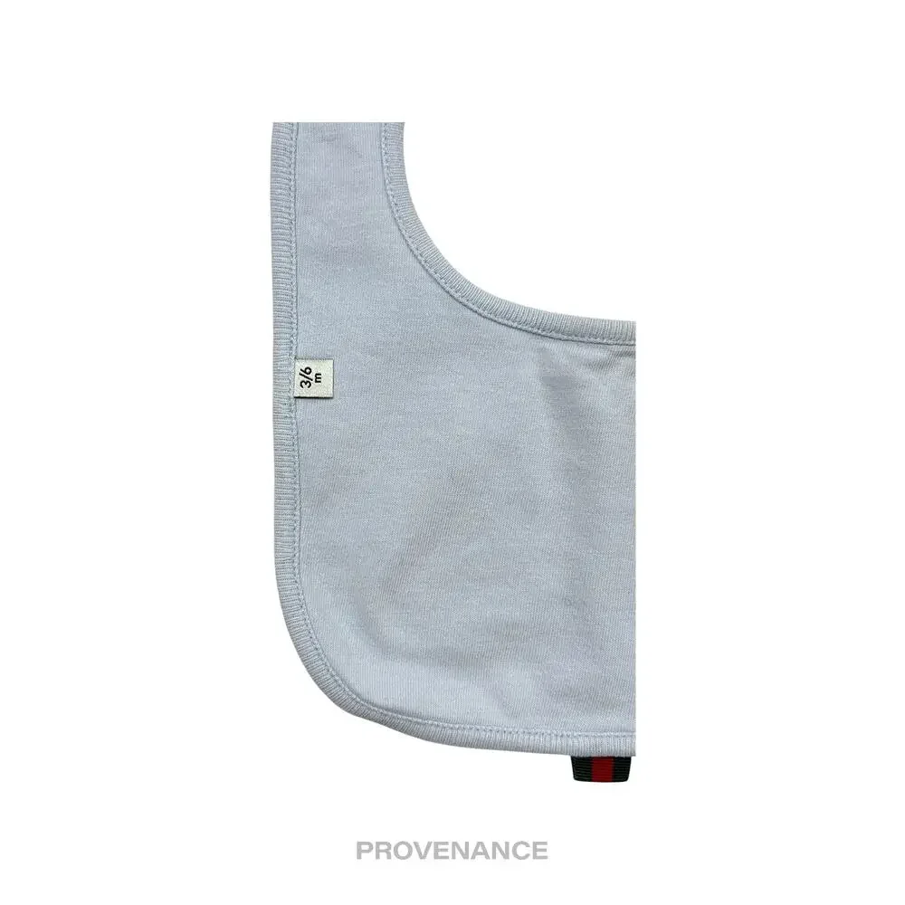 🔴 Gucci Web Baby Hat and Bib Set - Powder Baby Blue 3/6m